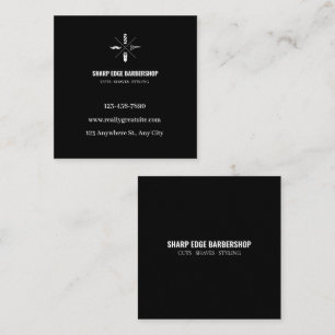 Tarjeta De Visita Cuadrada Tarjeta de Contacto Cuadrada Sharp Edge Barbershop