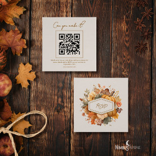 Tarjeta De Visita Cuadrada Tarjeta de inserción RSVP cuadrada de Florals sile