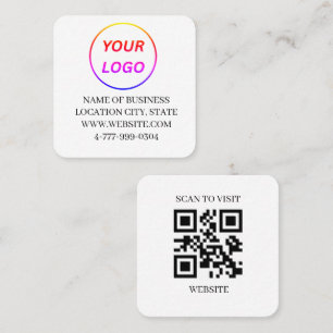 Tarjeta De Visita Cuadrada Tarjeta de negocio cuadrada de sitio web de escane