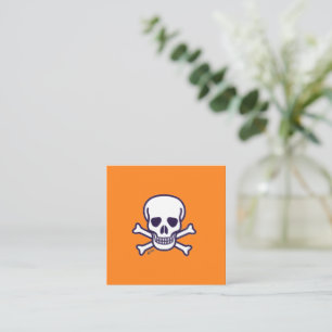 Tarjeta De Visita Cuadrada Tarjeta de negocios cuadrada naranja de Calavera y