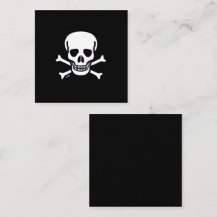 Tarjeta De Visita Cuadrada Tarjeta de negocios cuadrada negra con calavera y