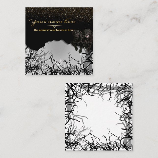 Tarjeta De Visita Cuadrada "tarjeta de negocios personalizada  con animal" (Anverso / Reverso)