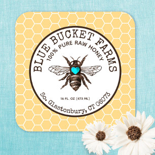Tarjeta De Visita Cuadrada Tarjeta de presentación cuadrada amarilla Honey Be