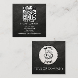 Tarjeta De Visita Cuadrada Tarjeta de presentación cuadrada con código QR neg