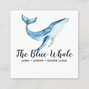 Tarjeta De Visita Cuadrada Tarjeta de presentación cuadrada de ballena azul a