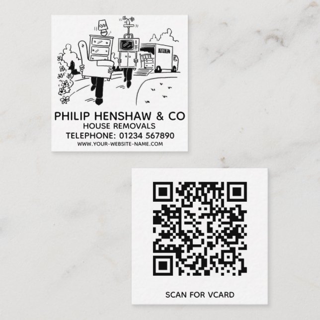 Tarjeta De Visita Cuadrada Tarjeta de presentación cuadrada de eliminación de (Anverso / Reverso)