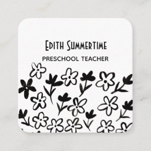 Tarjeta De Visita Cuadrada Tarjeta de presentación cuadrada de flores