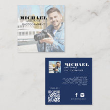 Tarjeta de presentación cuadrada de foto