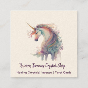 Tarjeta De Visita Cuadrada Tarjeta de presentación cuadrada de Unicornio