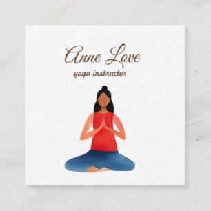 Tarjeta De Visita Cuadrada Tarjeta de presentación cuadrada de Yoga, Meditaci