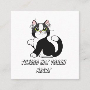 Tarjeta De Visita Cuadrada "Tarjeta de presentación de gatito adorable con co