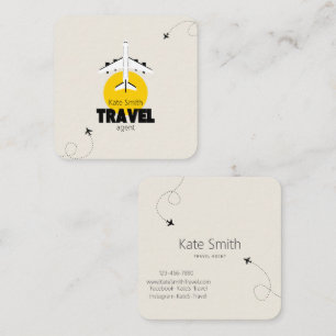 Tarjeta De Visita Cuadrada ¡Tarjetas de visita de agente de viajes!