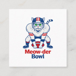 Tarjeta De Visita Cuadrada Tazón Meow-der