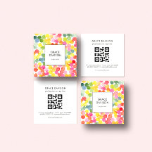 Té de burbuja arcoiris Naranja rosa Código QR verd