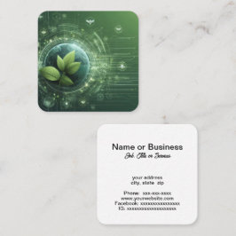 Tarjeta De Visita Cuadrada tecnología de plantas
