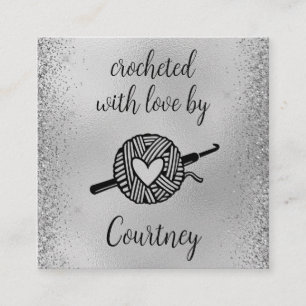 Tarjeta De Visita Cuadrada Tejido con Amor