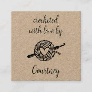 Tarjeta De Visita Cuadrada Tejido con Amor