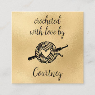 Tarjeta De Visita Cuadrada Tejido con Amor
