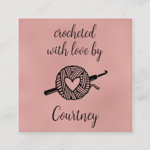 Tarjeta De Visita Cuadrada Tejido con Amor