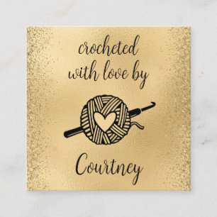 Tarjeta De Visita Cuadrada Tejido con Amor