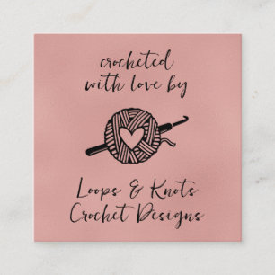 Tarjeta De Visita Cuadrada Tejido con Amor 