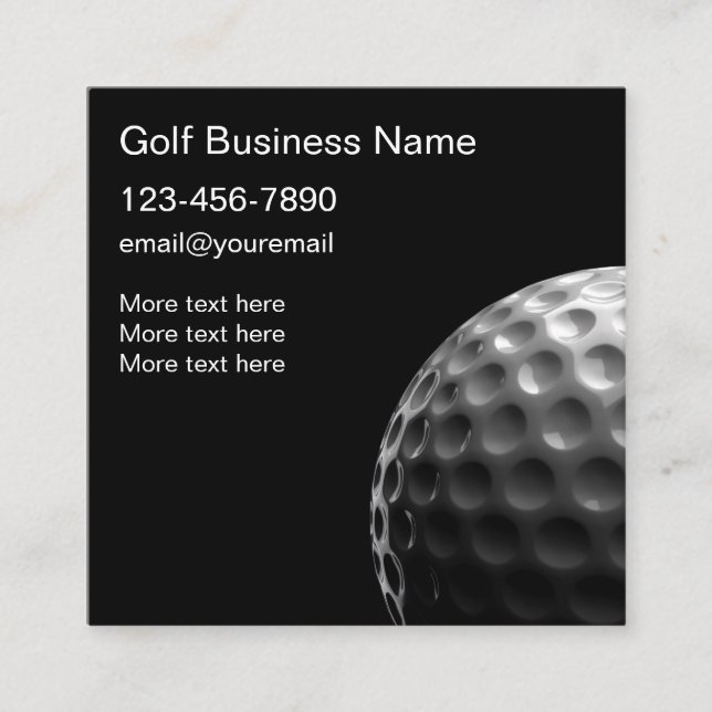 Tarjeta De Visita Cuadrada Tema de golf profesional de Guay (Anverso)
