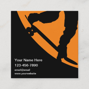 Tarjeta De Visita Cuadrada Tema de monopatín Cool