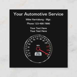 Tarjeta De Visita Cuadrada Tema del velocímetro automotor