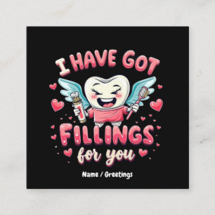 Tarjeta De Visita Cuadrada Tengo Películas Para Ti Cute Dentist Valentine