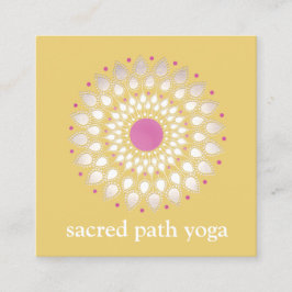 Tarjeta De Visita Cuadrada Terapia de bienestar floral exótica de Lotus amari