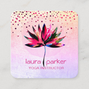 Tarjeta De Visita Cuadrada Terapia de masaje de yoga arco iris con color de a