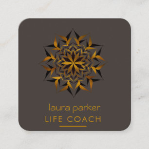 Tarjeta De Visita Cuadrada Terapia de Masaje de Yoga Tribal de Arte Mandala B