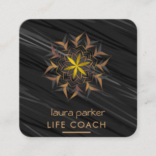 Tarjeta De Visita Cuadrada Terapia de Masaje de Yoga Tribal de Arte Mandala B