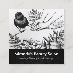 Tarjeta De Visita Cuadrada Terapia Masajista Manos Curadoras Energía Spa Well