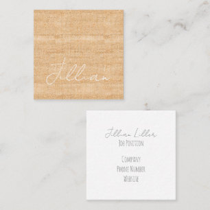 Tarjeta De Visita Cuadrada Terracotta Fine Linen Weave Name Office