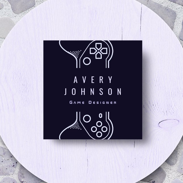 Tarjeta De Visita Cuadrada Tester de juego de gamer del Diseñador de videojue (Subido por el creador)