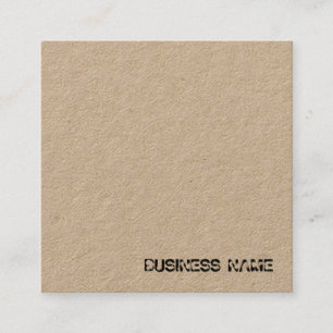 Tarjeta De Visita Cuadrada Texto elegante en peligro clásico papel de Kraft r