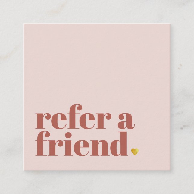 Tarjeta De Visita Cuadrada texto encantador referirse a un amigo  (Anverso)