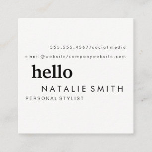 Tarjeta De Visita Cuadrada Texto mixto