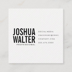 Tarjeta De Visita Cuadrada Texto negrita simple con franjas