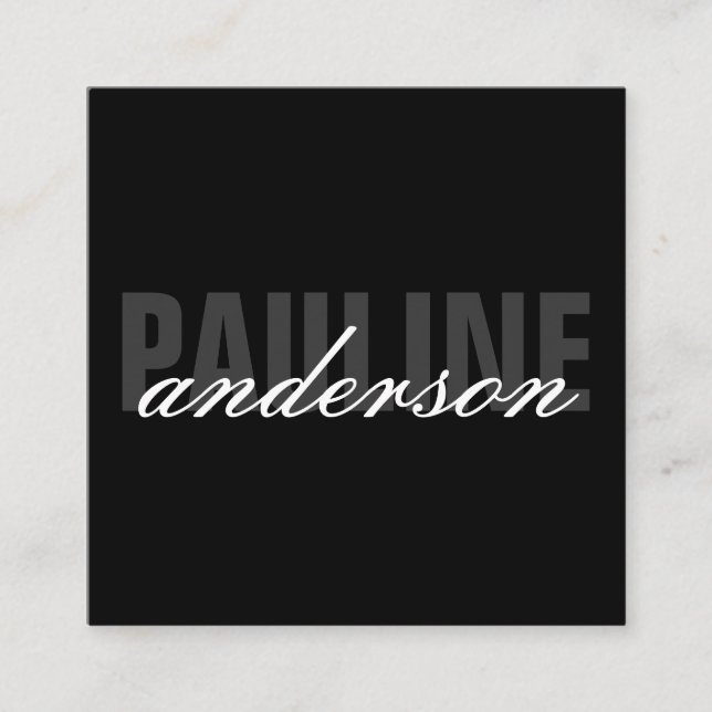 Tarjeta De Visita Cuadrada Texto negrita y pendiente (Anverso)