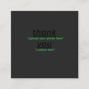 Tarjeta De Visita Cuadrada Texto personalizado y carga tu foto personalizada