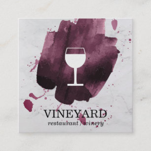 Tarjeta De Visita Cuadrada Textura cepillada de vino / Vidrio