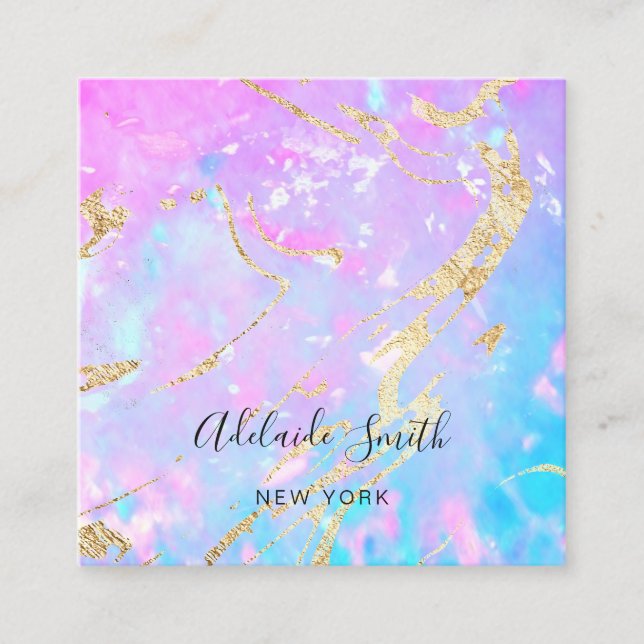 Tarjeta De Visita Cuadrada textura de fondo opal púrpura (Anverso)