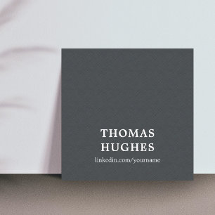 Tarjeta De Visita Cuadrada Textura gris blanca elegante moderna Consultor