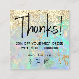 Tarjeta De Visita Cuadrada textura opal de imitación purpurina gemstone