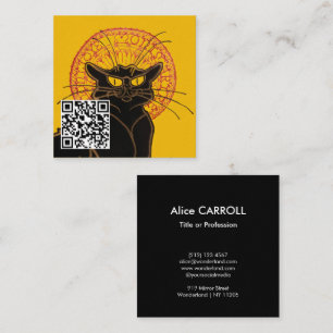 Tarjeta De Visita Cuadrada Theophile Steinlen - Le Chat Noir - Código QR