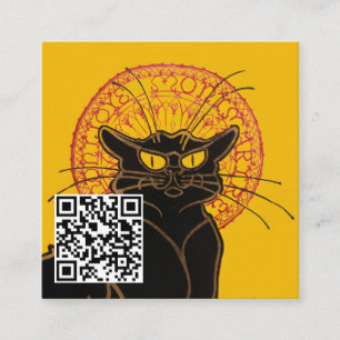 Tarjeta De Visita Cuadrada Theophile Steinlen - Le Chat Noir - Código QR