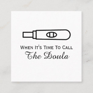 Tarjeta De Visita Cuadrada Tiempo De Llamar A Doula Embarazo Simple