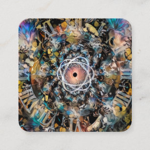 Tarjeta De Visita Cuadrada Tiempo del átomo